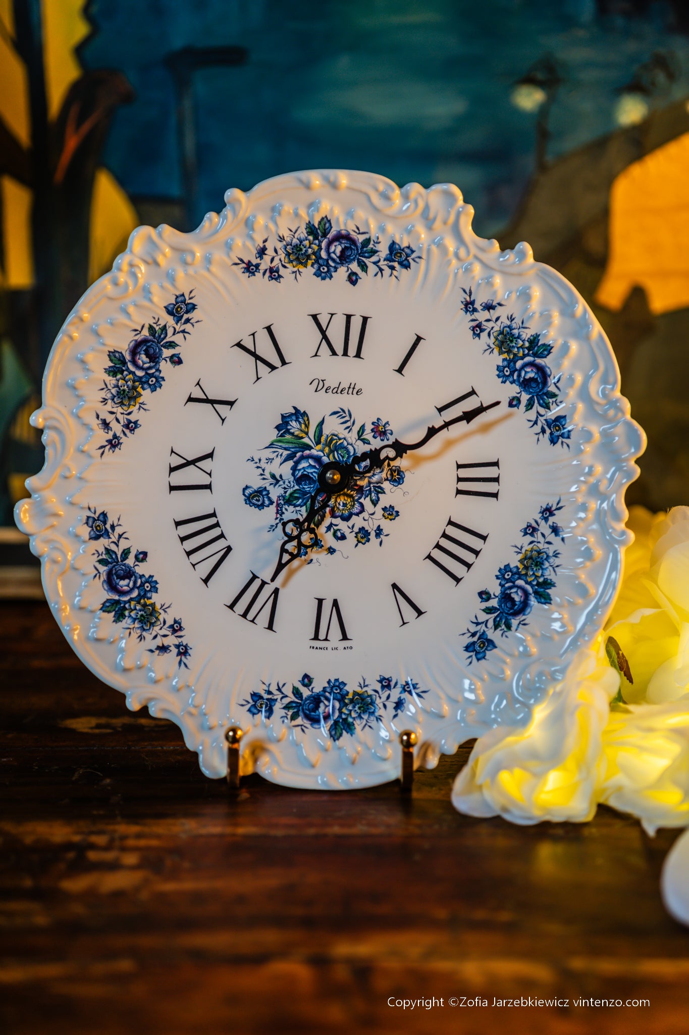 French Ceramic Wall Clock