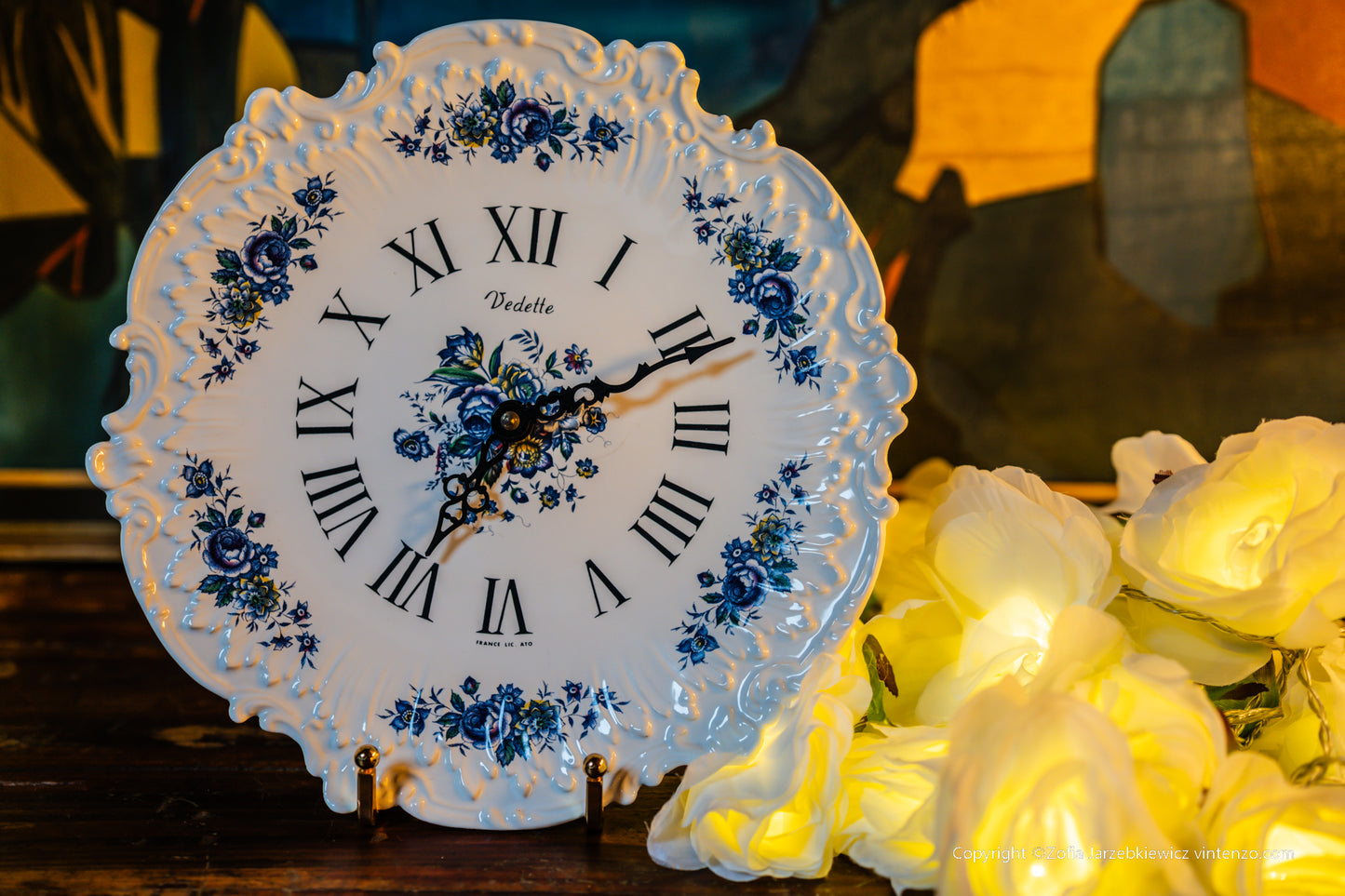 French Ceramic Wall Clock