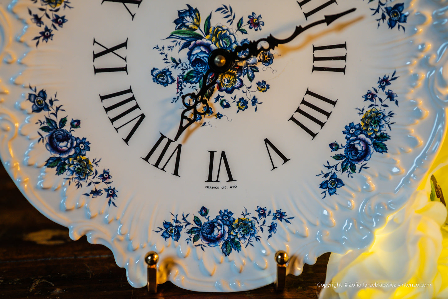 French Ceramic Wall Clock