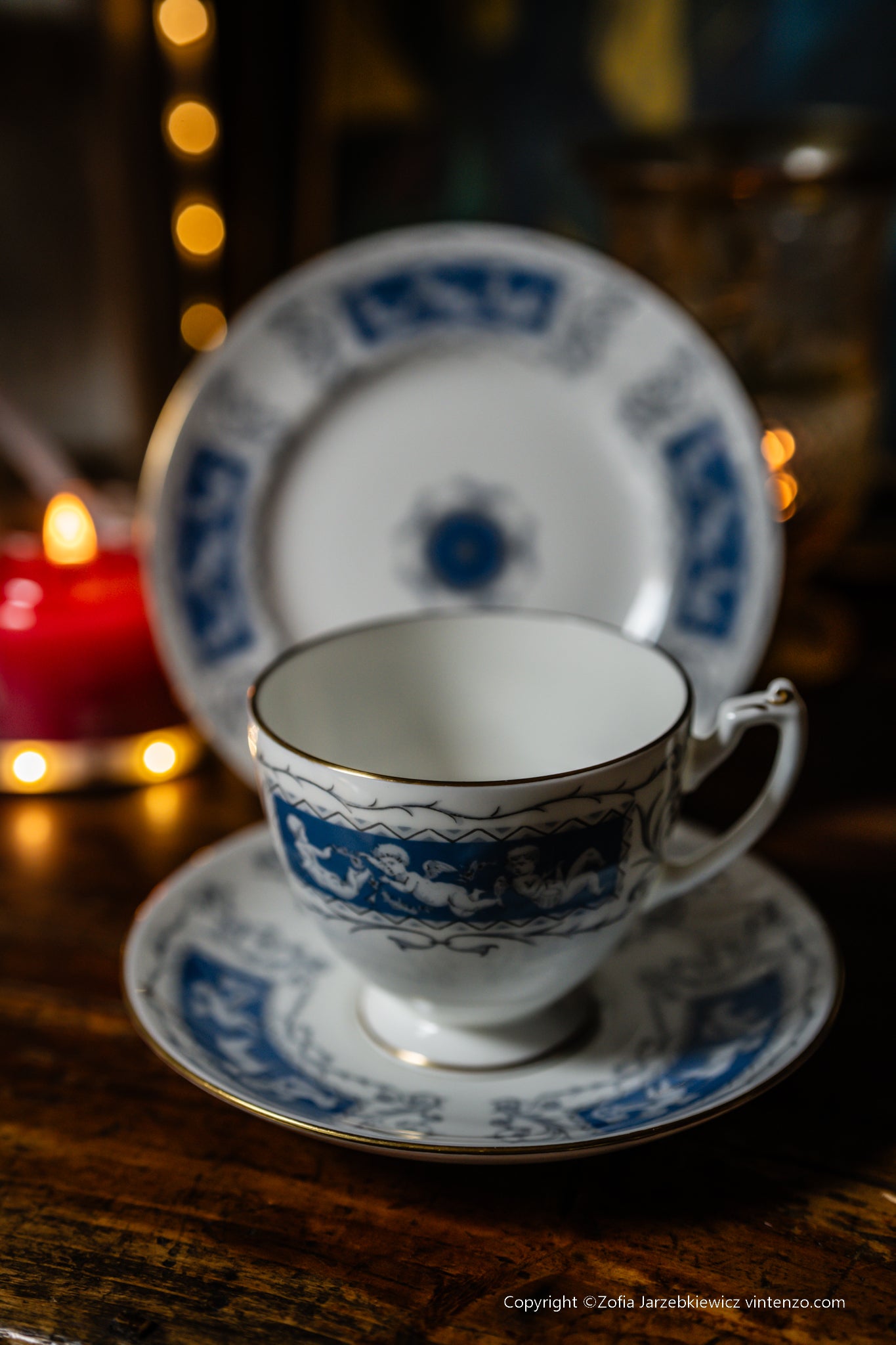 Coalport Revelry Trio Set: Teacup, Saucer and a Plate