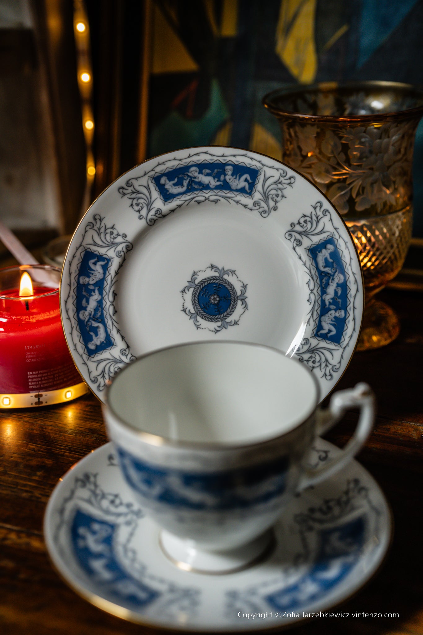 Coalport Revelry Trio Set: Teacup, Saucer and a Plate