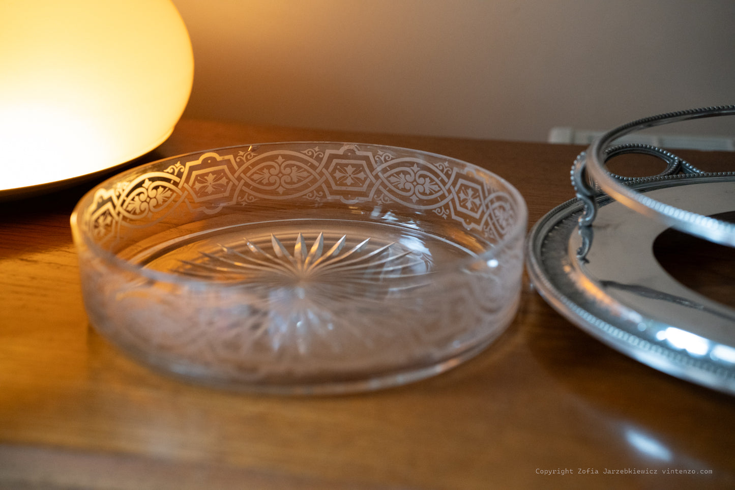 Art Nouveau Silver Plated Serving Dish with Oval Glass Insert