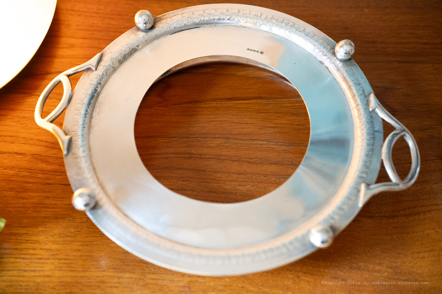 Art Nouveau Silver Plated Serving Dish with Oval Glass Insert
