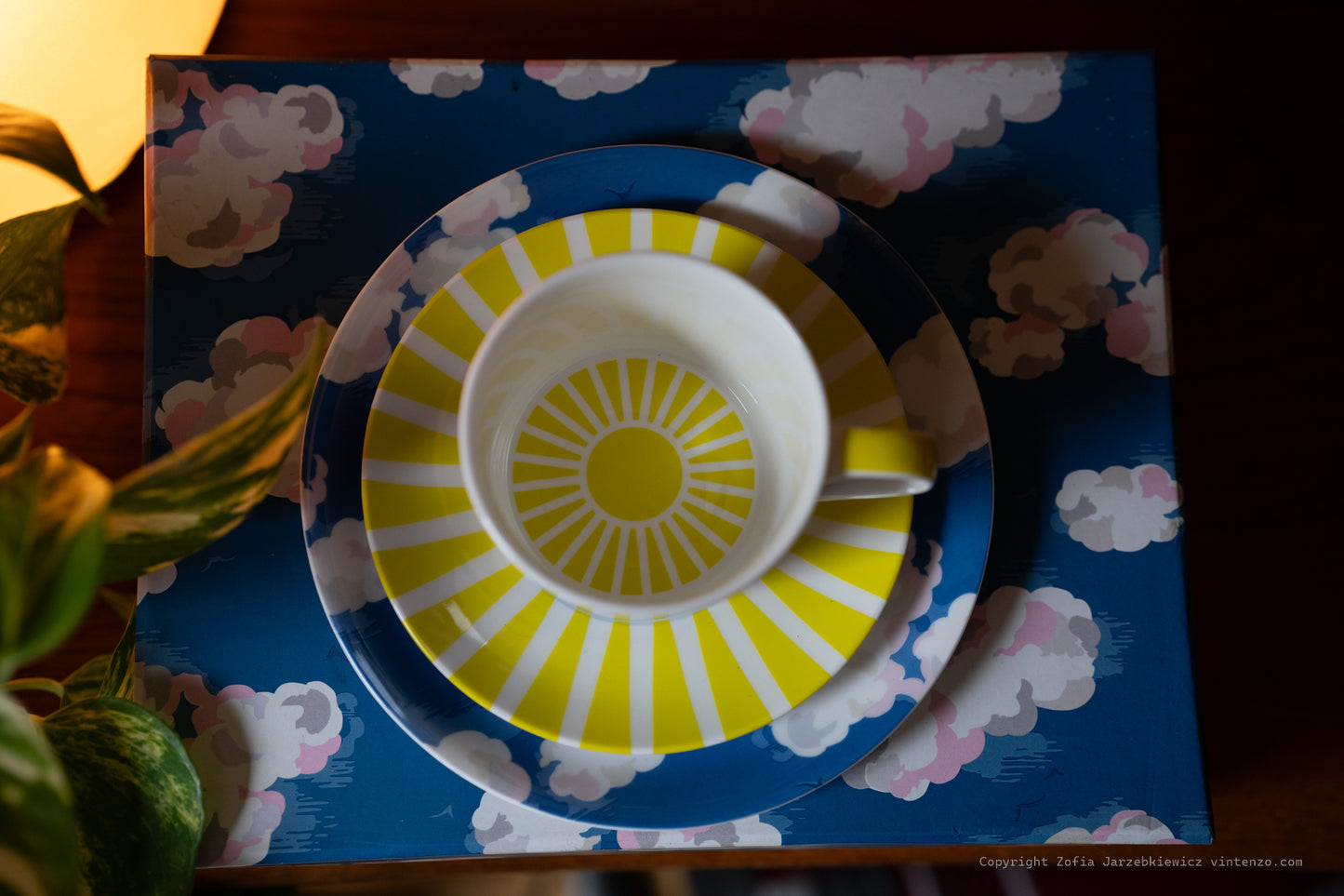 NEW Rare Cath Kidston Set including Cup, Saucer and a Plate Clouds Design