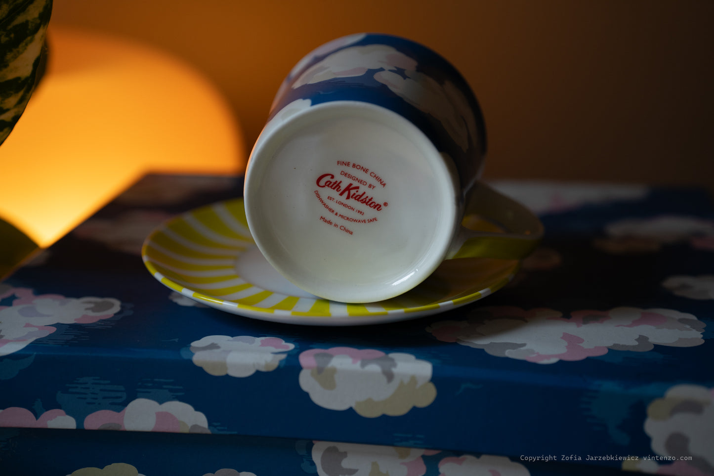 NEW Rare Cath Kidston Set including Cup, Saucer and a Plate Clouds Design