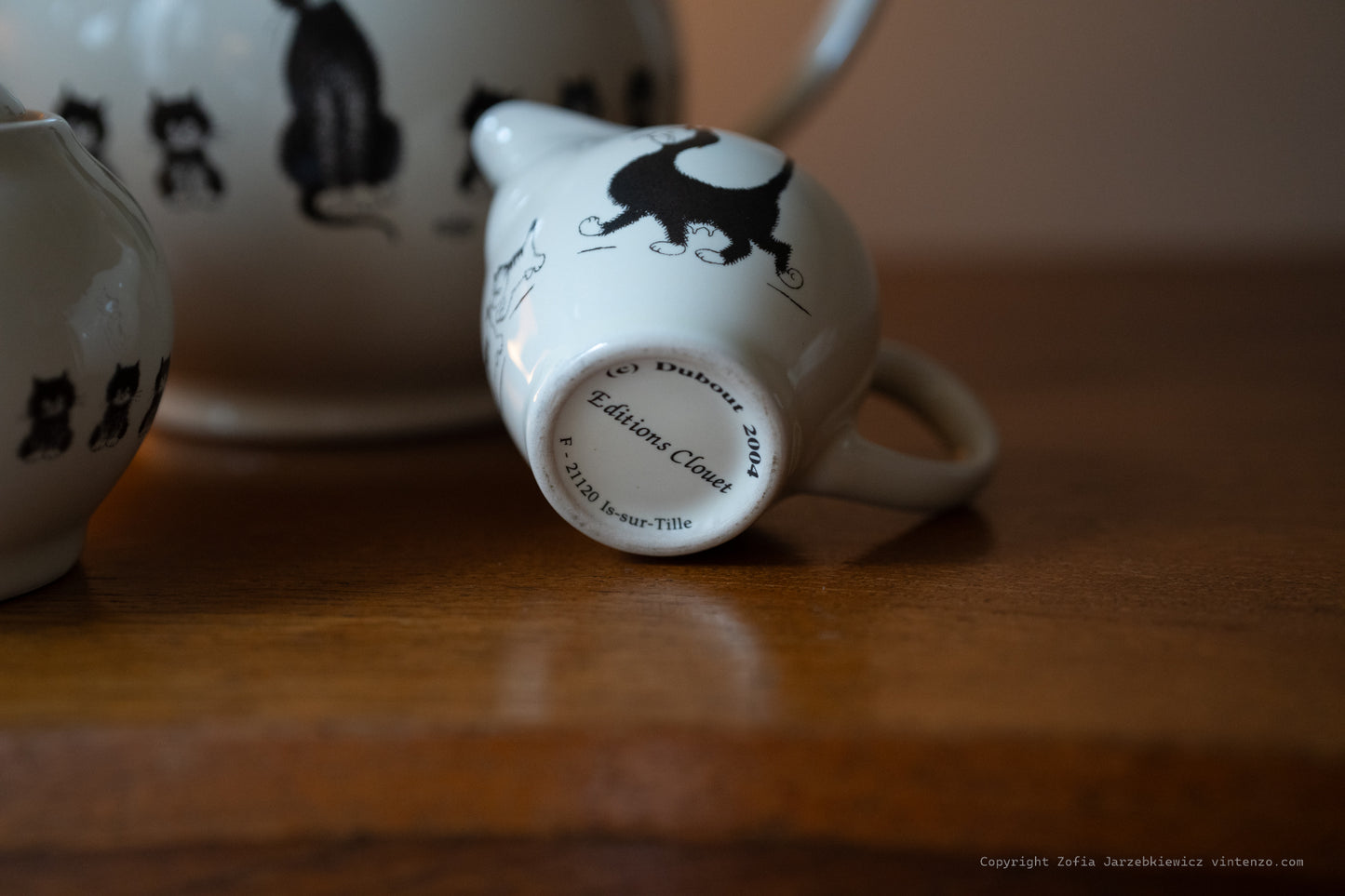 Dubout Cats Teapot, Creamer and Sugar bowl