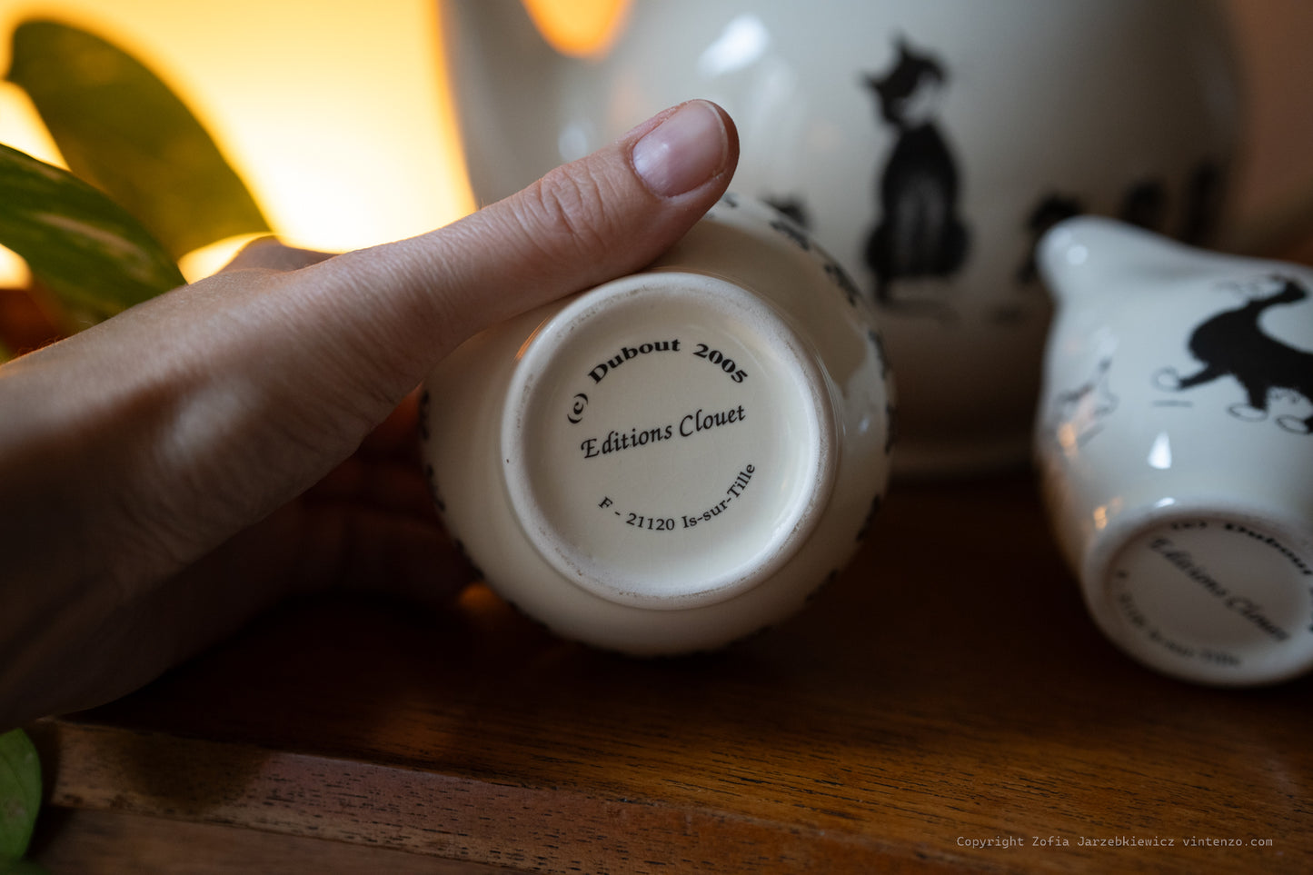 Dubout Cats Teapot, Creamer and Sugar bowl