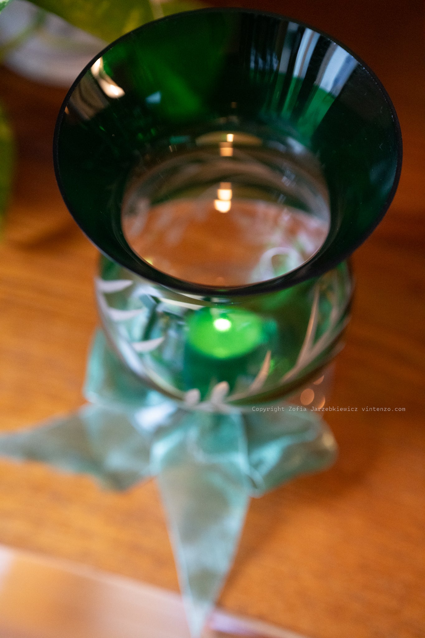 Lenox Petite Floral Christmas Emerald Hurricane Lamp