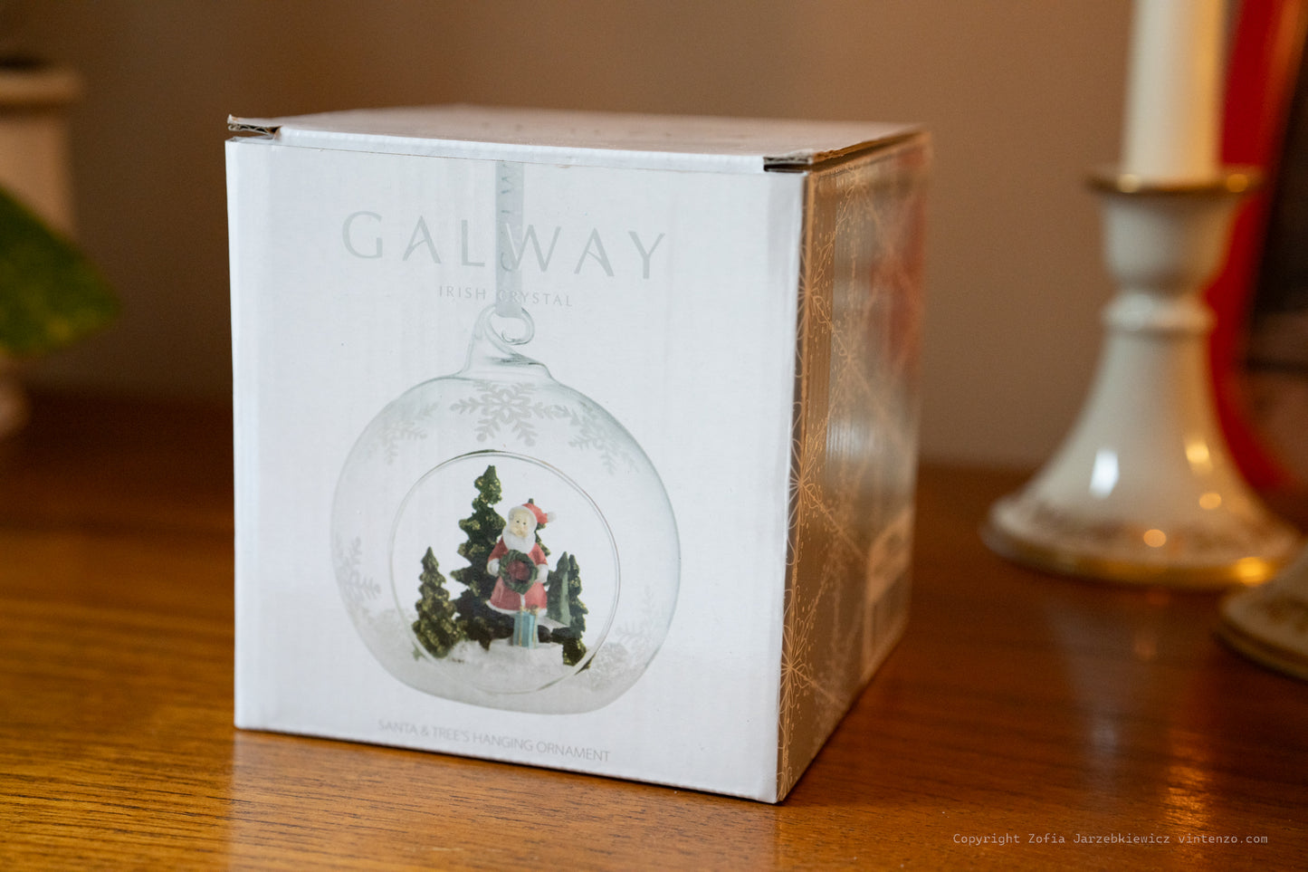 Galway Crystal Santa and Tree Hanging Bauble