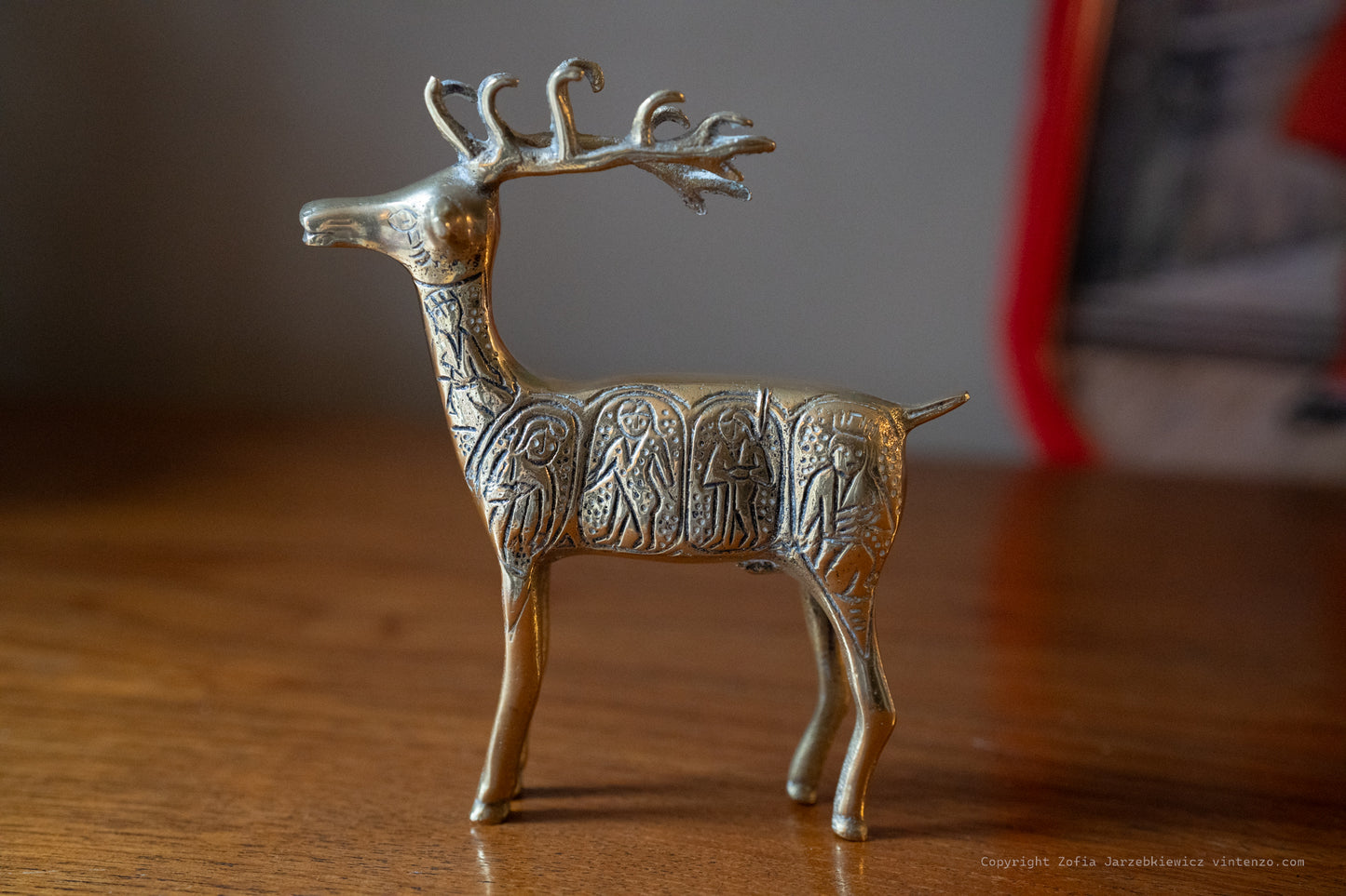Vintage Solid Brass Reindeer Statue Christmas