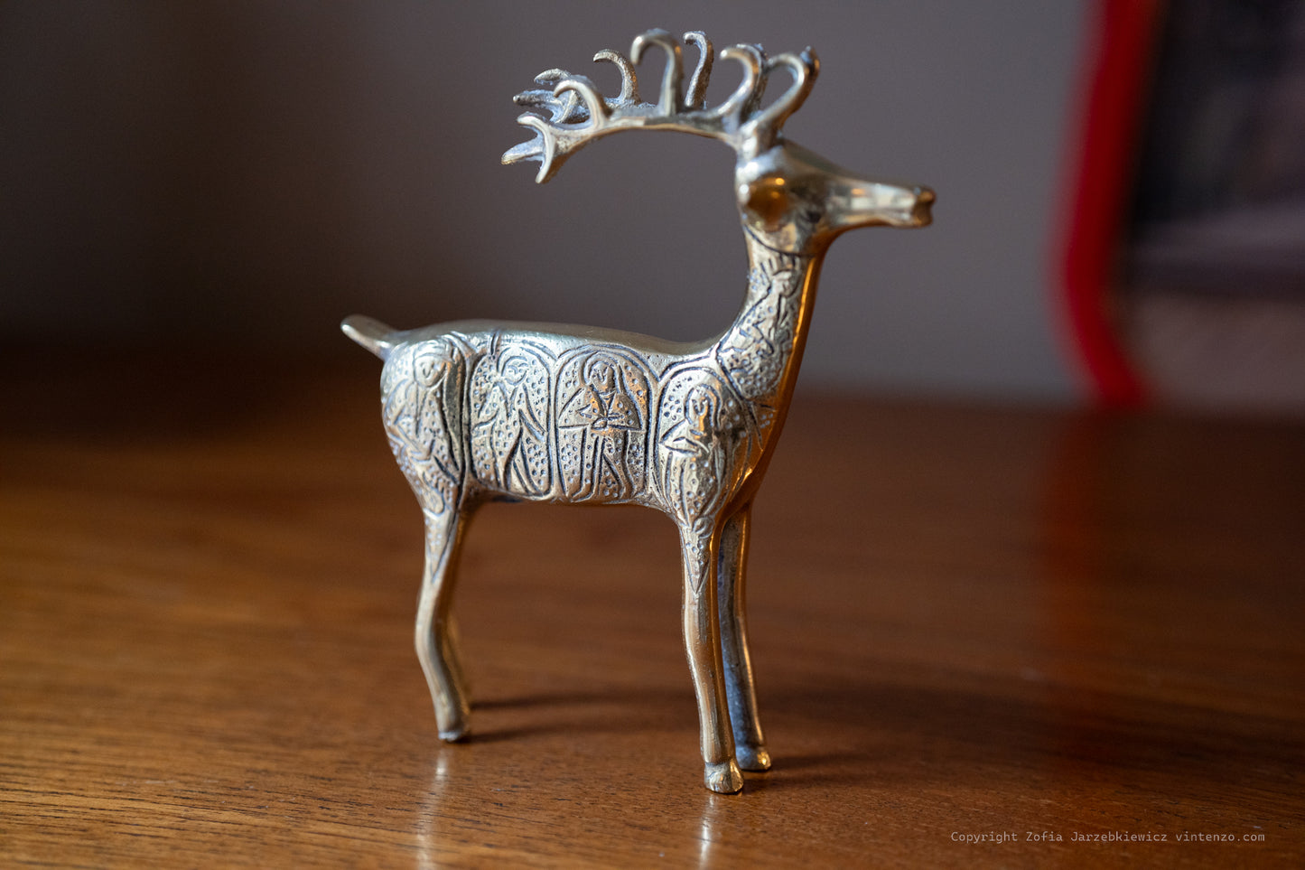 Vintage Solid Brass Reindeer Statue Christmas