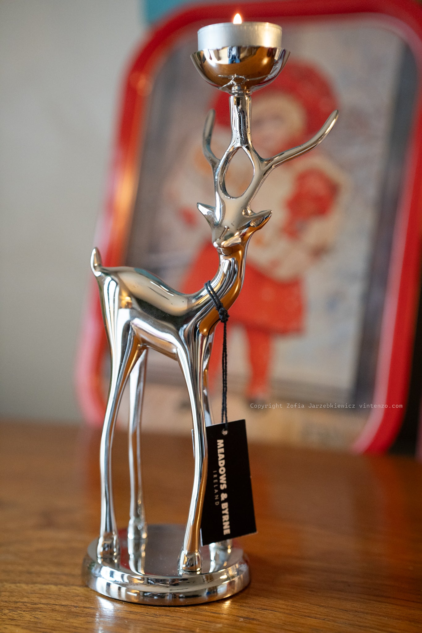 Donner Reindeer Tealight Holder- Silver Colour from Meadows & Byrne