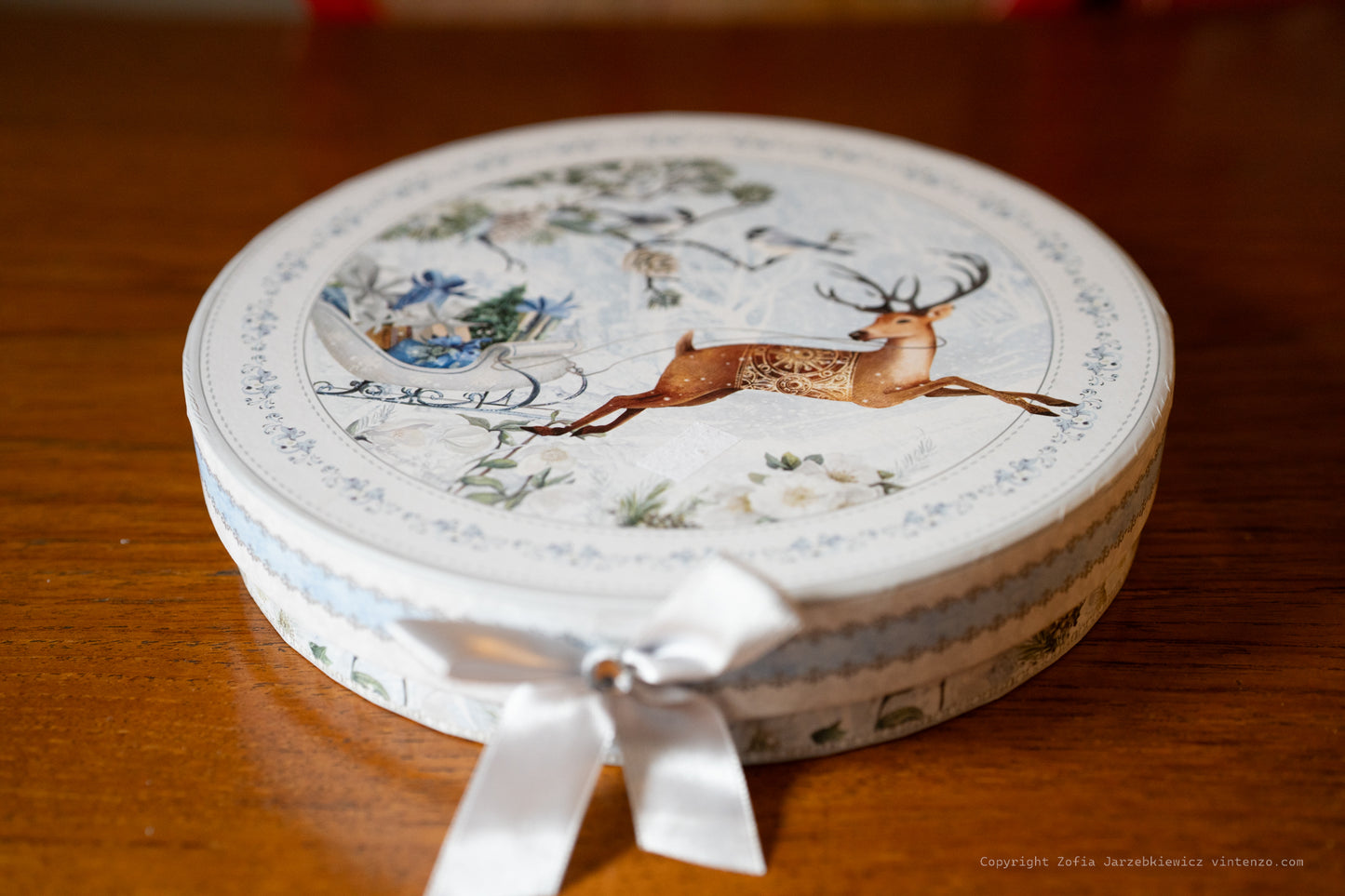 Set of 2 Christmas Dessert Plates Reindeer Design