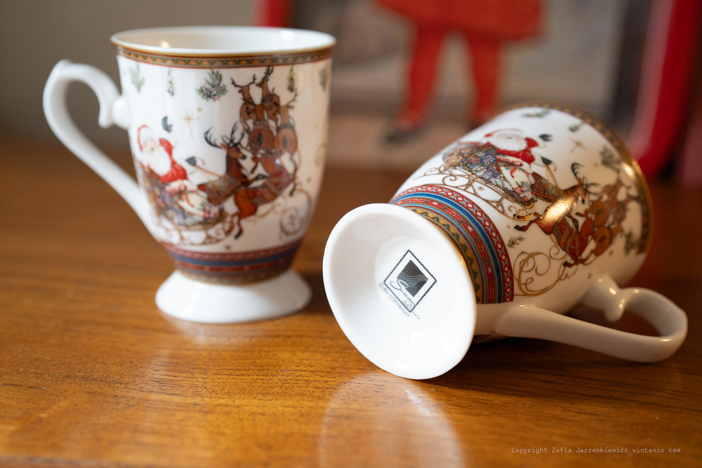 Set of 2 Christmas Santa Mugs