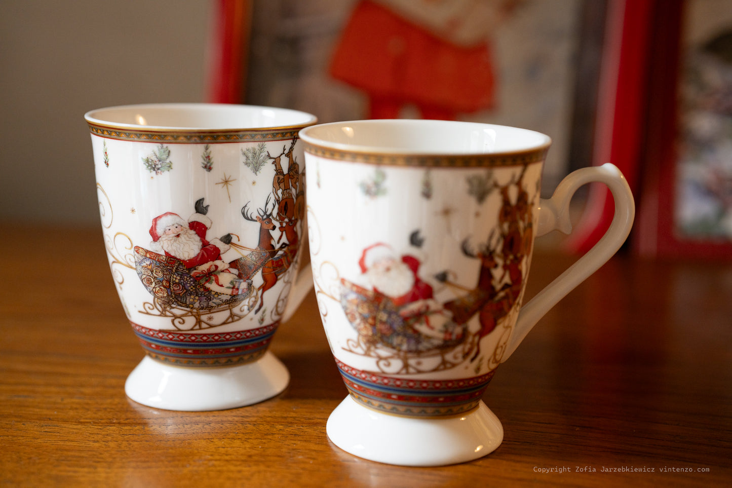 Set of 2 Christmas Santa Mugs
