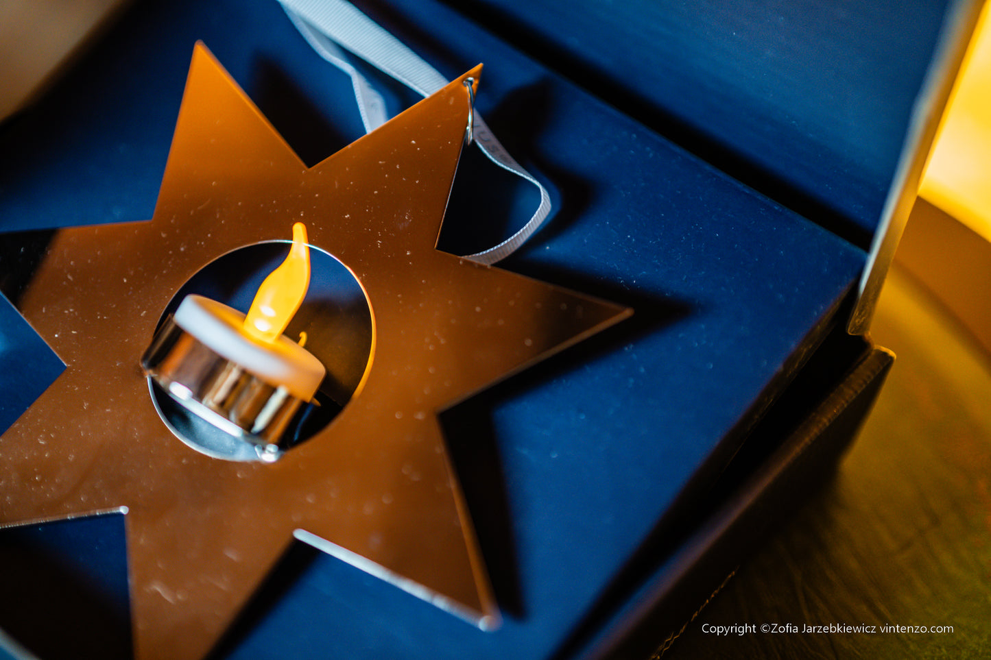 Sirius Silver Colour Star Ornament with Candleholder