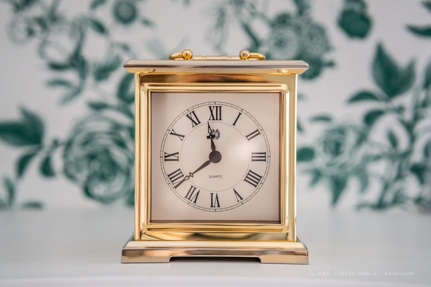 Vintage Brass Carriage Clock West Germany 1980s