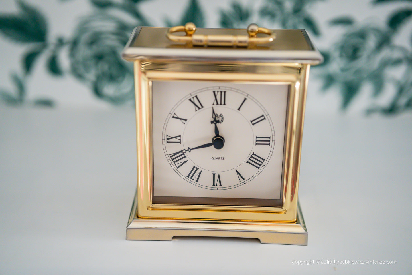 Vintage Brass Carriage Clock West Germany 1980s