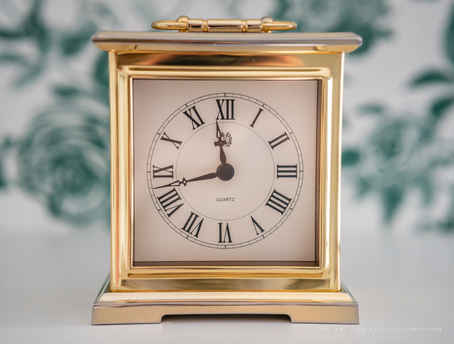 Vintage Brass Carriage Clock West Germany 1980s