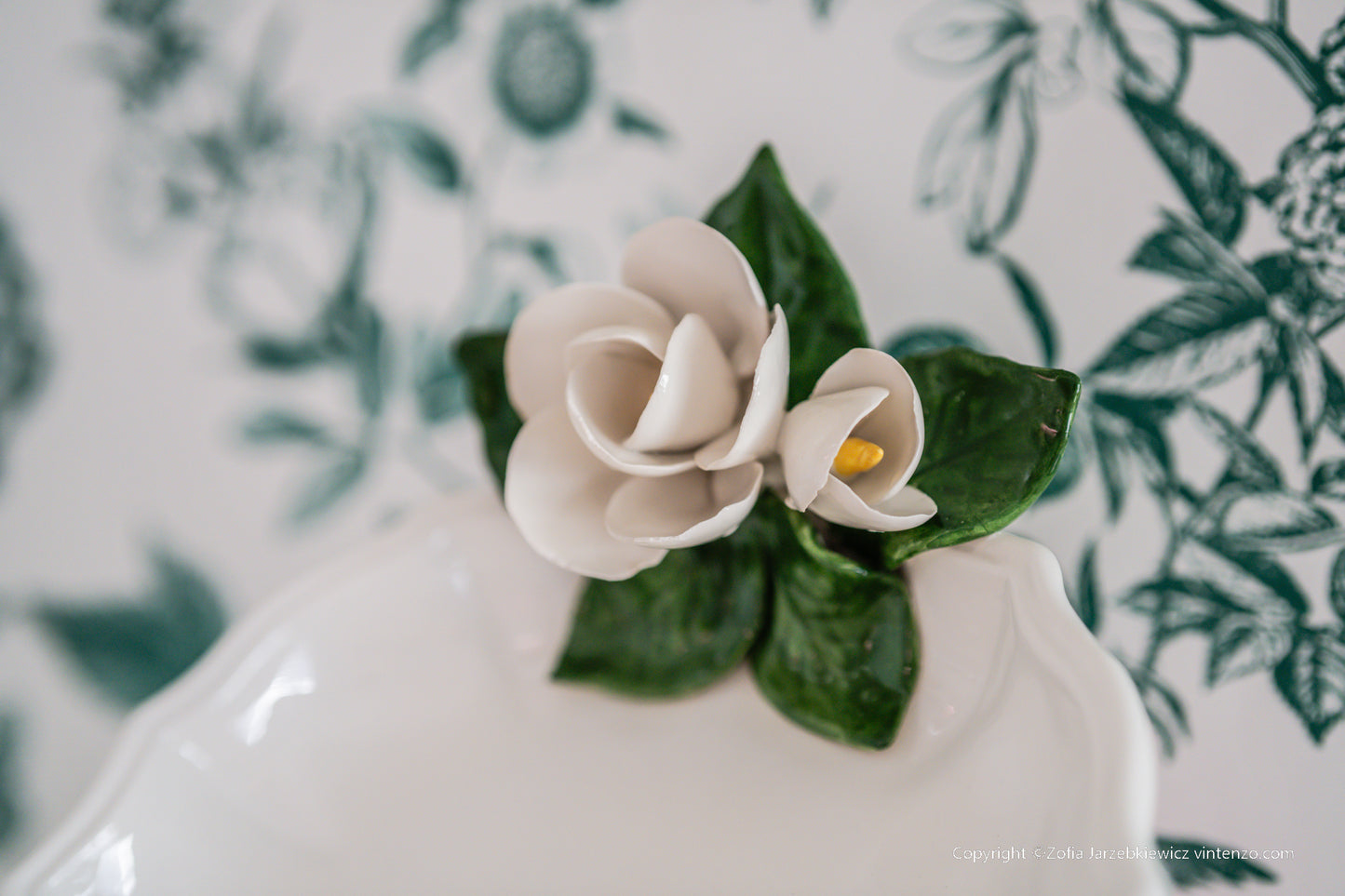 Italian ATN Ceramic 3D Floral Plate/ Trinket Dish
