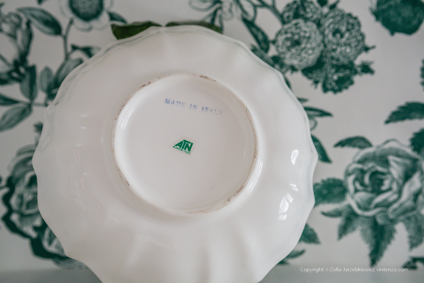 Italian ATN Ceramic 3D Floral Plate/ Trinket Dish
