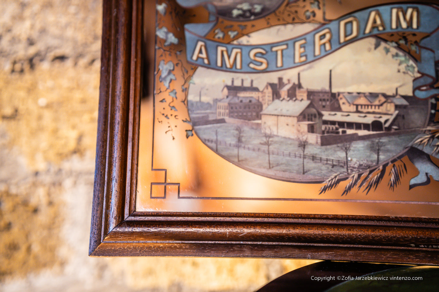Vintage Heineken Brewers Pub Advertising Mirror -Amsterdam Rotterdam