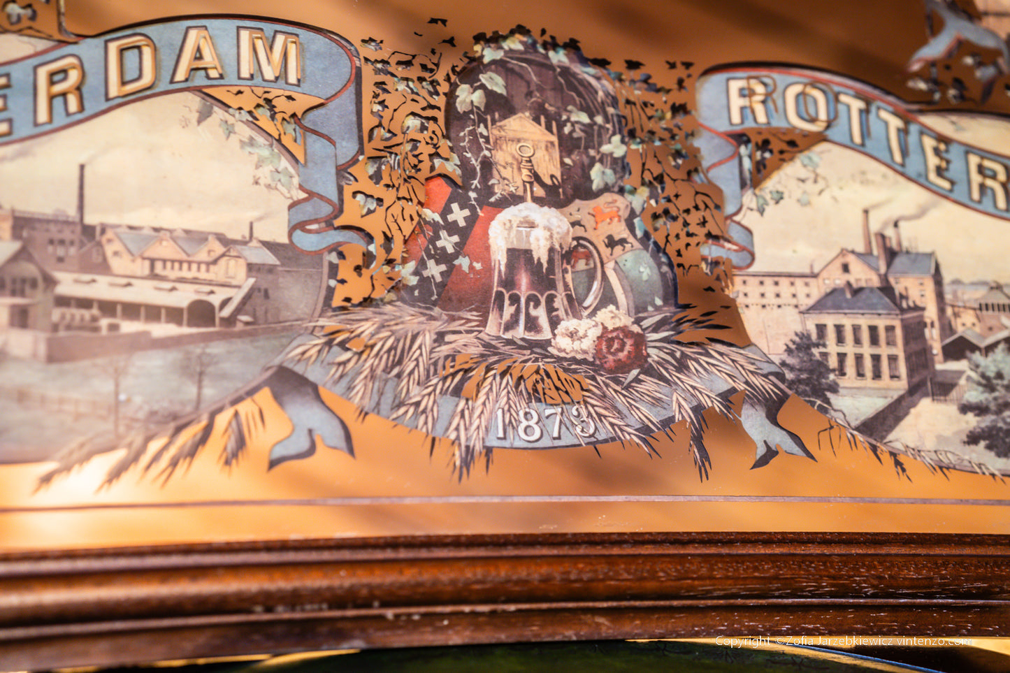Vintage Heineken Brewers Pub Advertising Mirror -Amsterdam Rotterdam