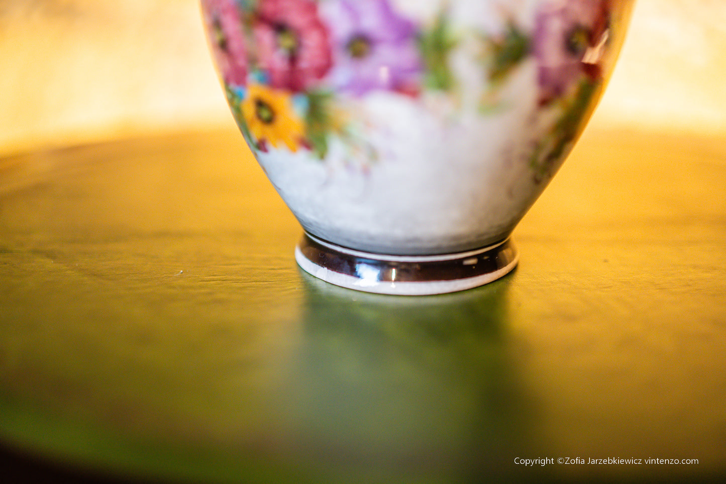 Vintage Ceramic Floral Vase signed G.Dizou