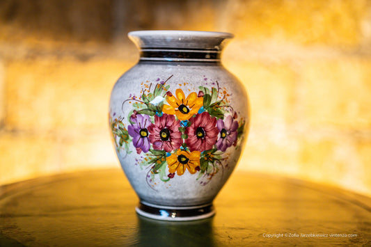Vintage Ceramic Floral Vase signed G.Dizou