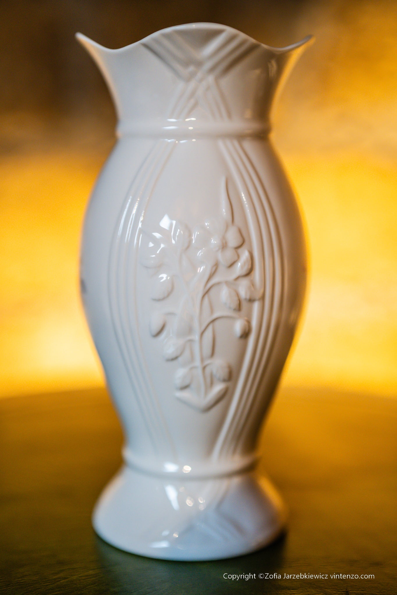 Belleek Donegal Pink Roses Porcelain Vase