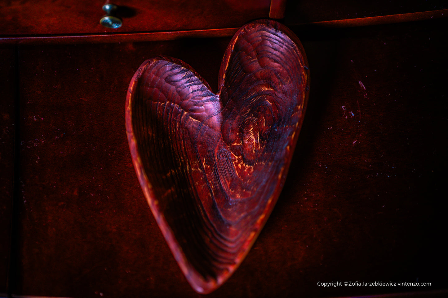 Wooden Loveheart Trinket Plate