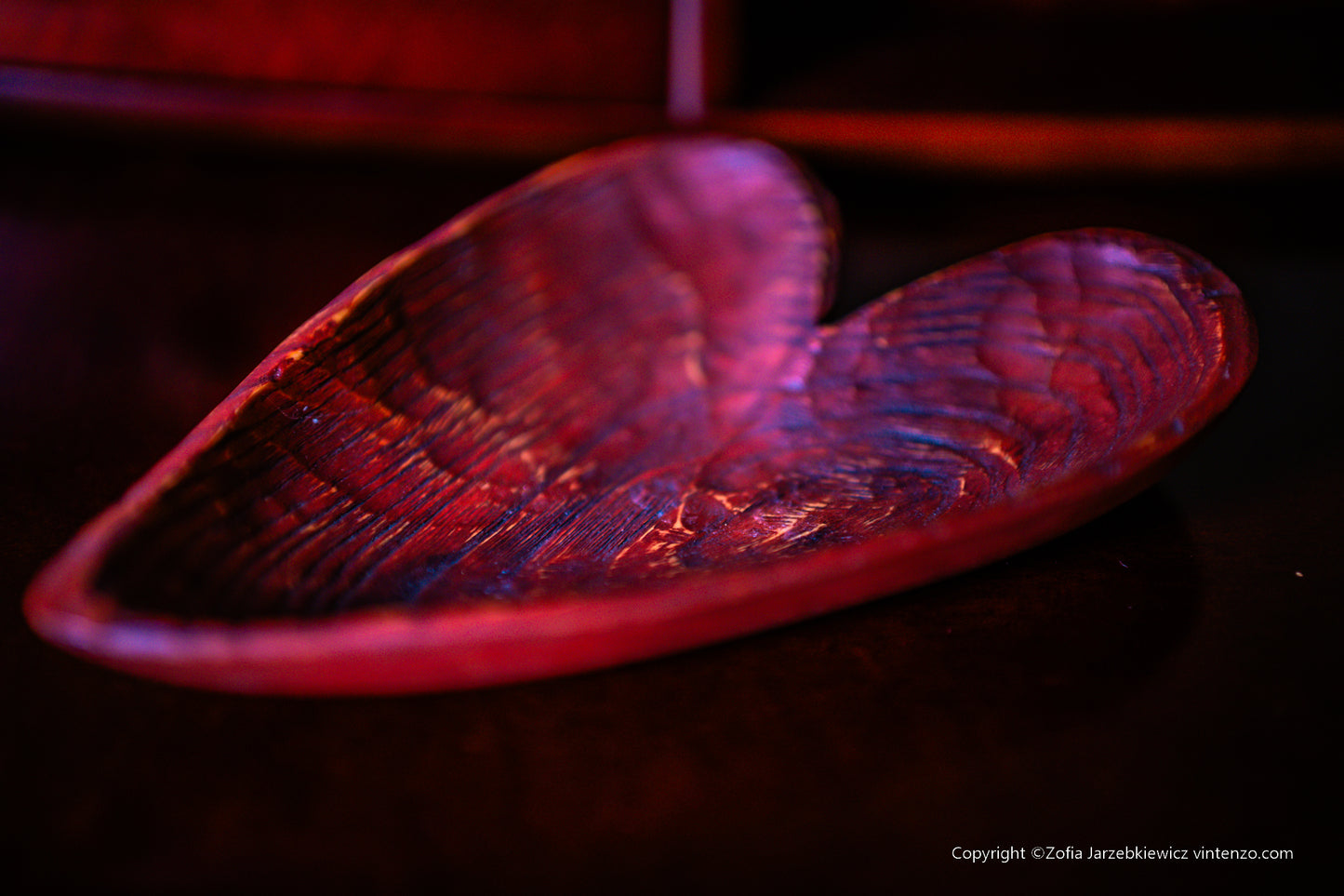 Wooden Loveheart Trinket Plate