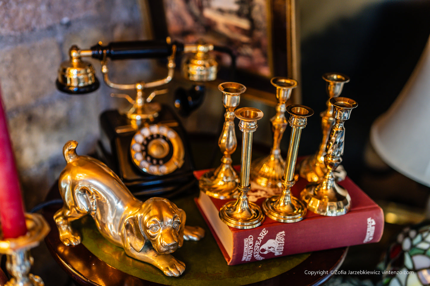 Set of 6 Brass Candle Stands