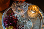 Footed crystal and silver plated  rose bowl