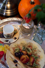 Aynsley Set including Coffee Cup and a Dessert Plate Orchard Gold