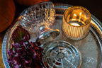 Footed crystal and silver plated  rose bowl