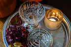 Footed crystal and silver plated  rose bowl