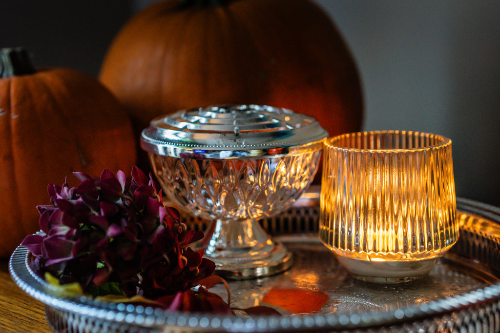 Footed crystal and silver plated  rose bowl