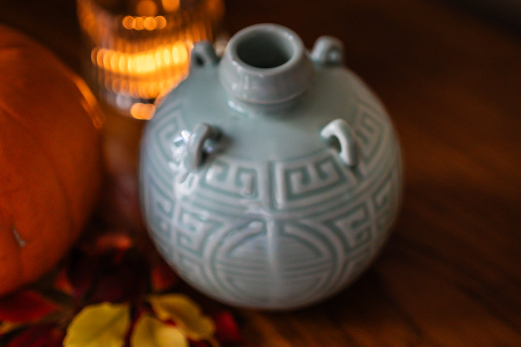 Chinese Celadon Ceramic Rice Wine Pot