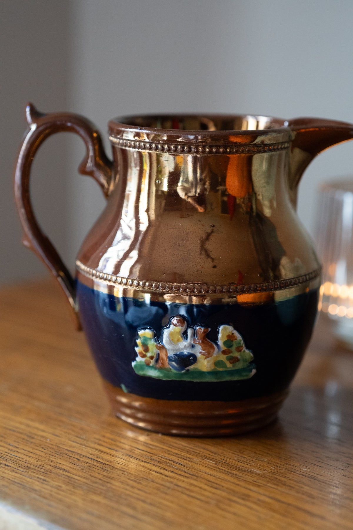Victorian Gold/Copper Lustre Cream Jug
