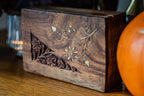 Small Wooden Box with delicate brass leaves