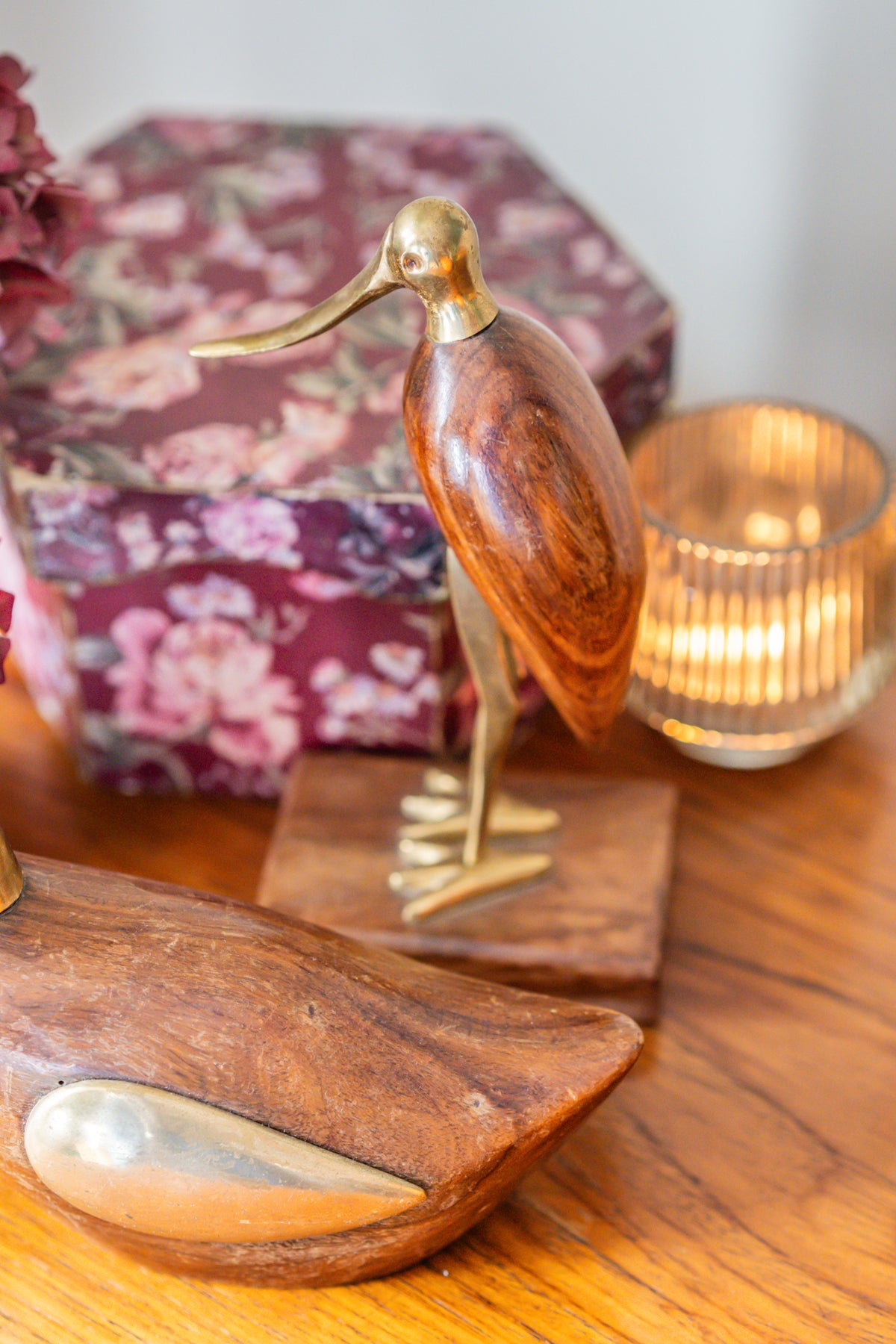Mid Century Brass and Rosewood the duck and the ibis statue, 1960s Decor