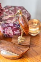 Mid Century Brass and Rosewood the duck and the ibis statue, 1960s Decor
