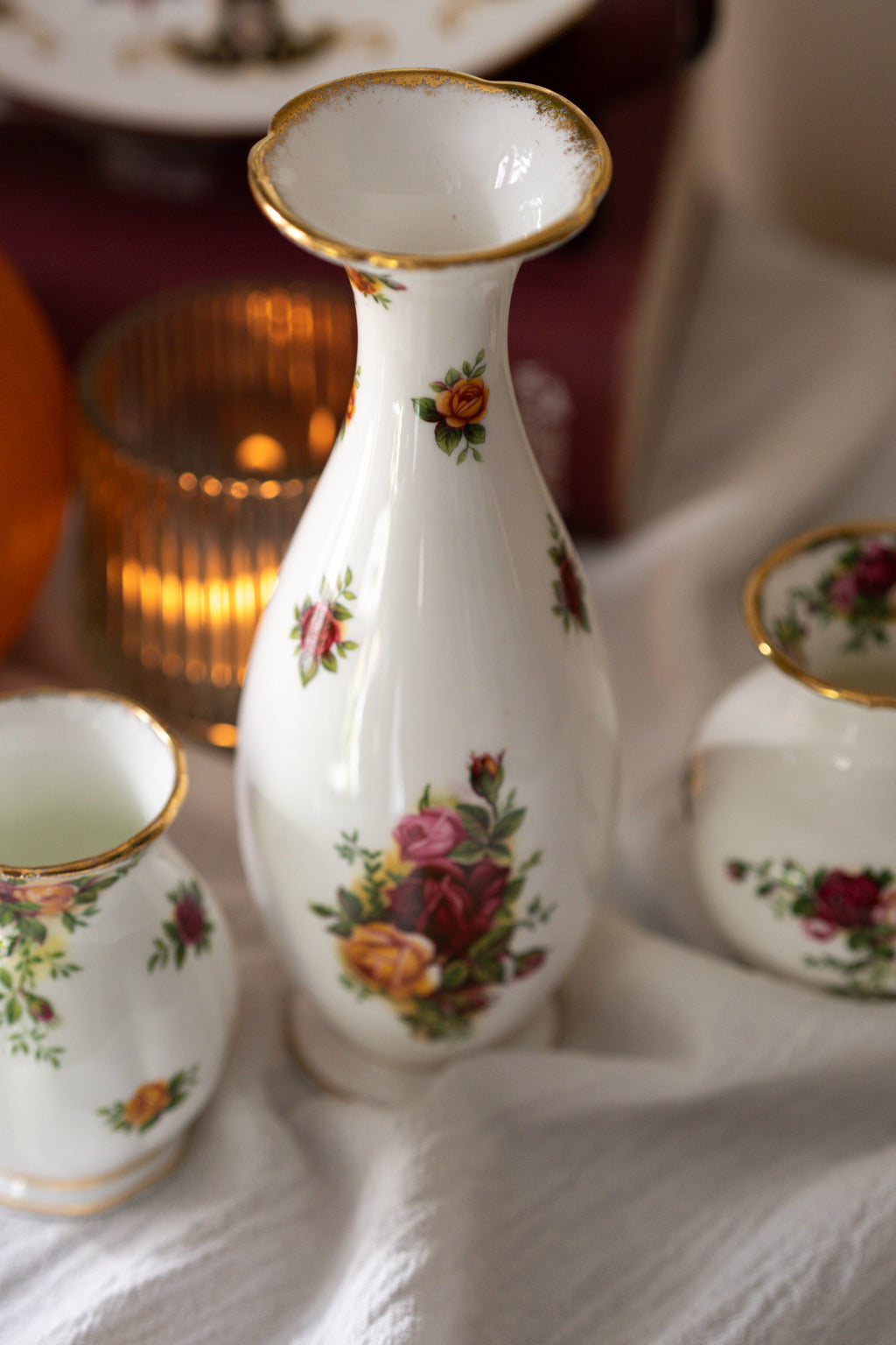 Royal Albert Set of 3 Bud Vases Old Country Roses