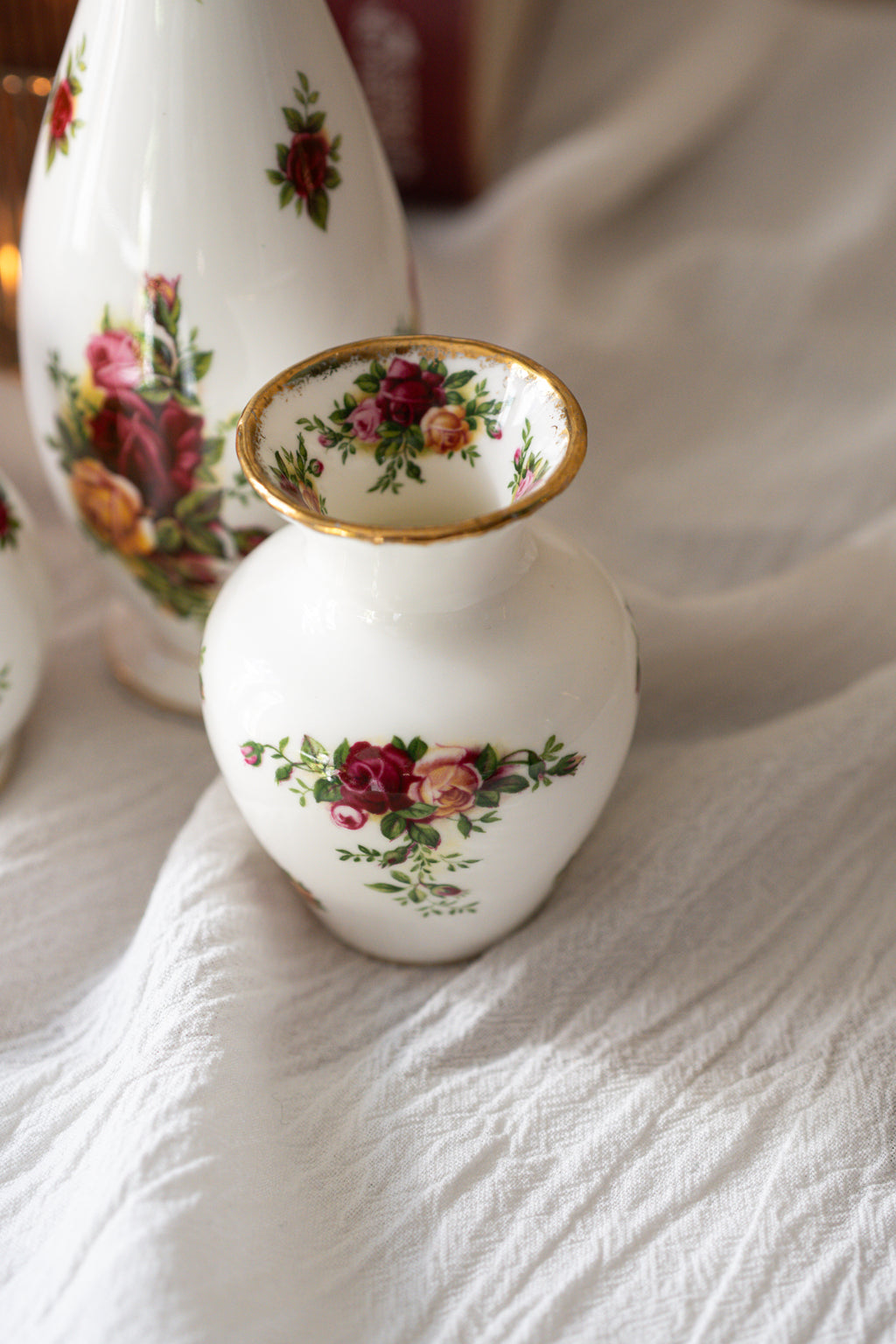 Royal Albert Set of 3 Bud Vases Old Country Roses