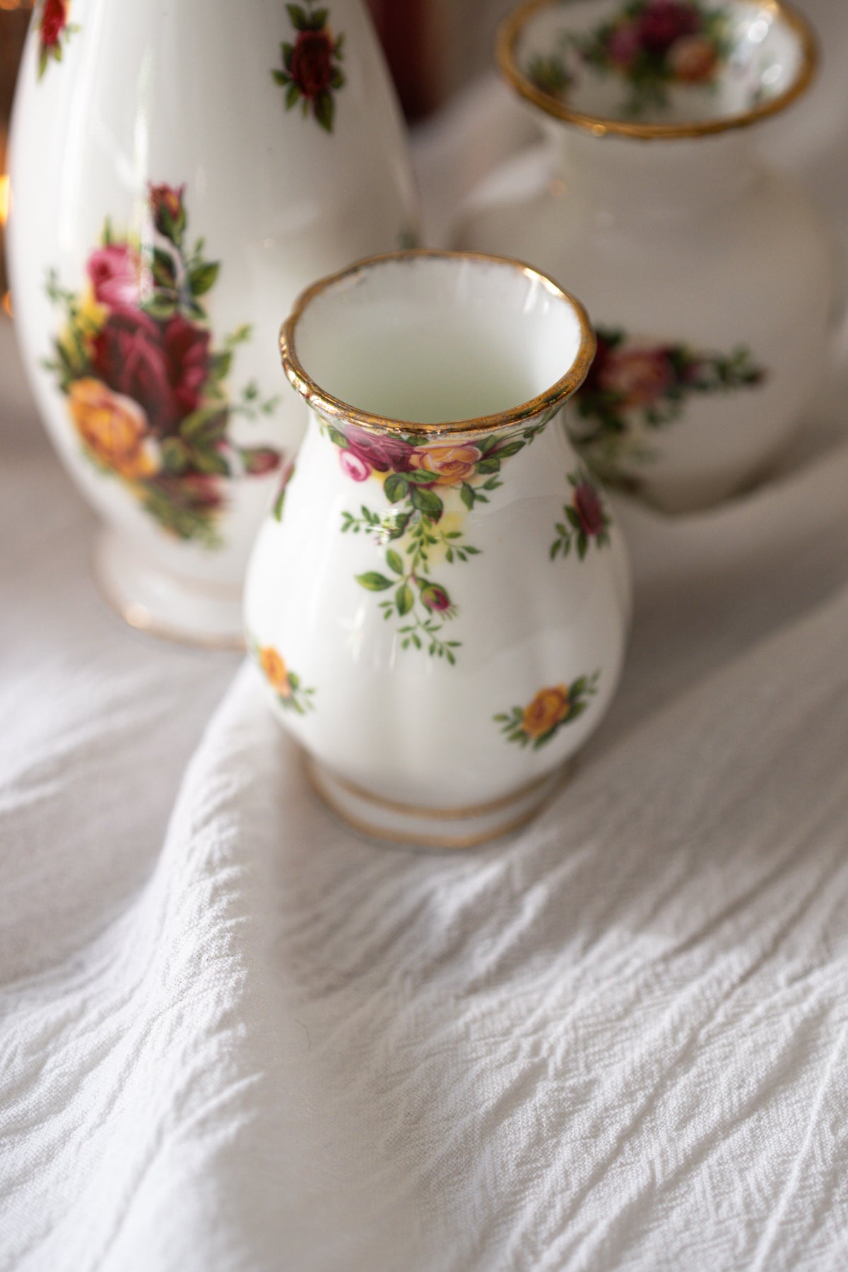 Royal Albert Set of 3 Bud Vases Old Country Roses