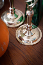 Set of 2 Vintage Twisted Brass Candleholders