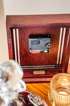 The Rennie Mackintosh Collection Wooden Burgundy Table Clock, Carrick of Scotland