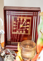 The Rennie Mackintosh Collection Wooden Burgundy Table Clock, Carrick of Scotland