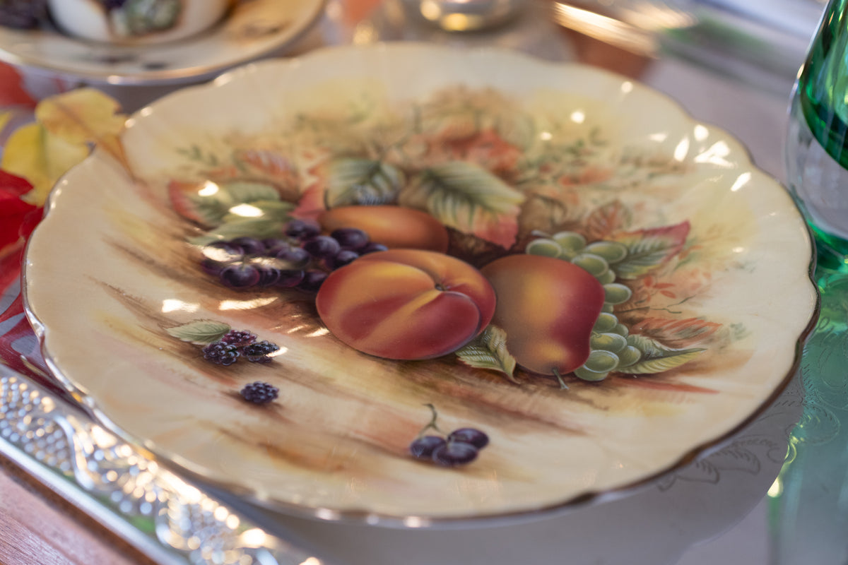 Aynsley Set including Coffee Cup and a Dessert Plate Orchard Gold